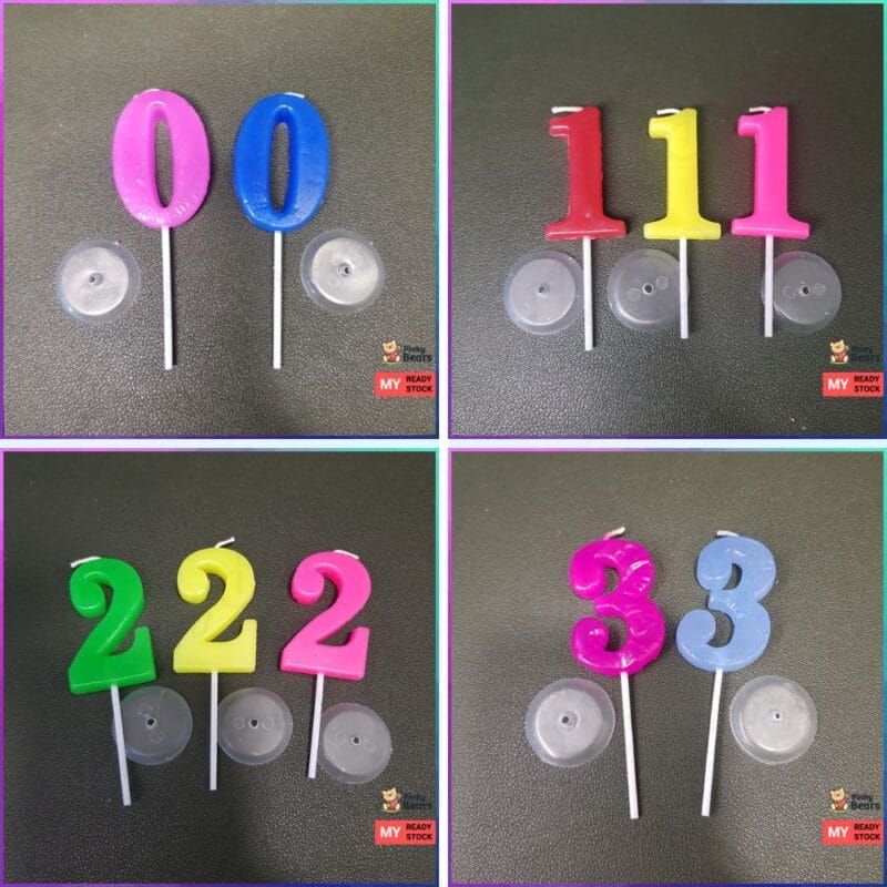 Candy Colored Number Candle - Image 2