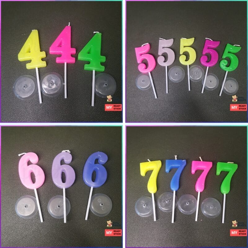 Candy Colored Number Candle - Image 3