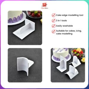 3 in 1 Cake Edge Modelling Decoration Tool | For Icing Fondant Butter Cream Shaping | Sugarcraft Scraping