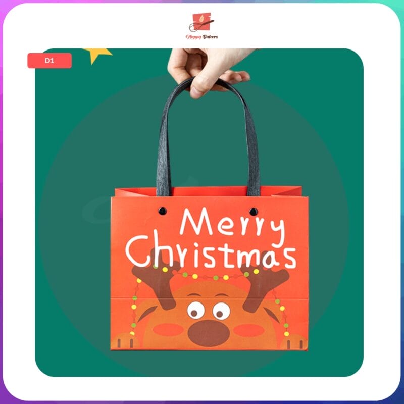 Christmas Reindeer Paper Bag With Handle - Image 2