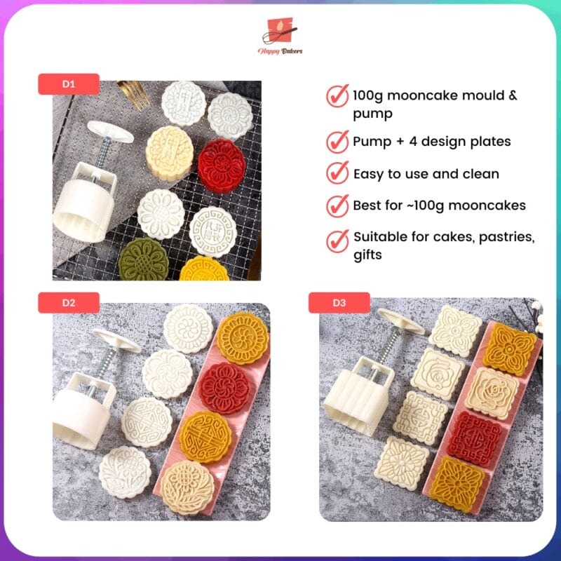 Mooncake Classic 4 pcs 100g Pattern Mould