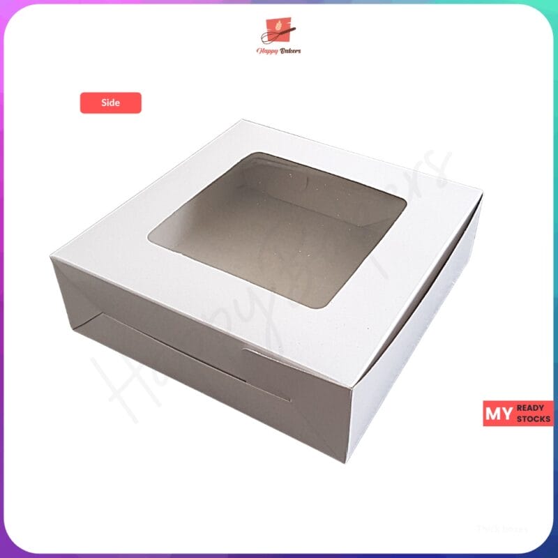 White Kuih Lapis Box With Window - Image 3