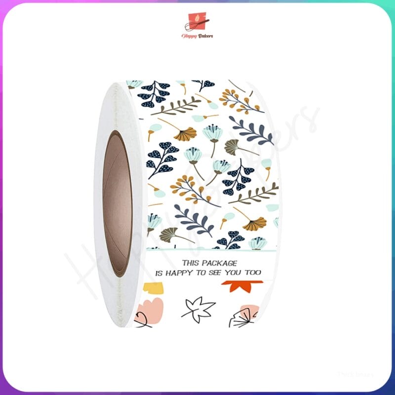 This Package Is Happy To See You Nature Floral Design Sealing Stickers - Image 3