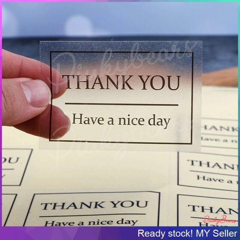 Thank You Transparent Labelling Sealing Stickers