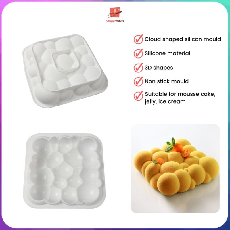 3D Cloud Shape Silicone Mousse Cake Mould