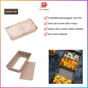 CHEFMADE Mini Rectangle 4pcs Tart Pan Set WK9037-4