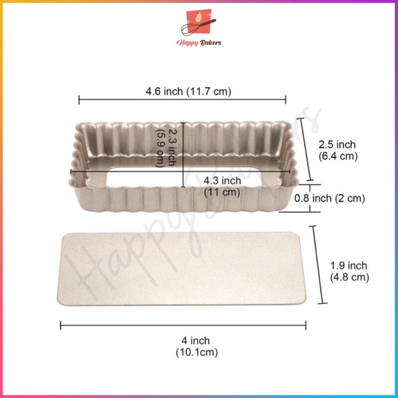 CHEFMADE Mini Rectangle 4pcs Tart Pan Set WK9037-4 - Image 6