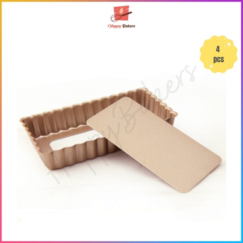 CHEFMADE Mini Rectangle 4pcs Tart Pan Set WK9037-4 - Image 7