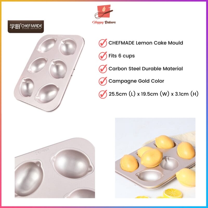 CHEFMADE WK9841 Lemon Cake  6 Cups Mould