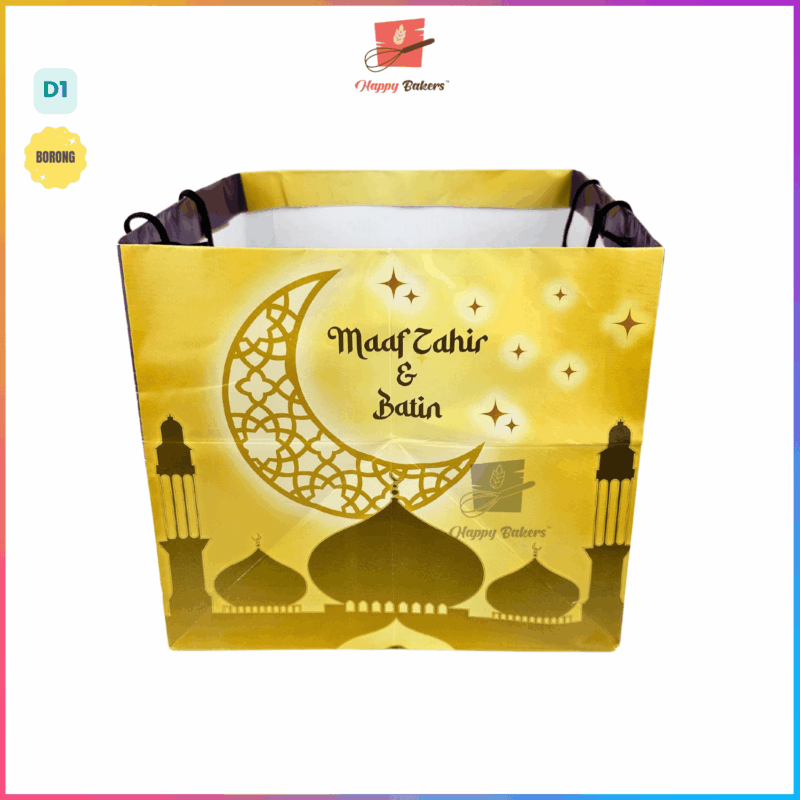 Hari Raya Paper Bag 10 inches For Cakes Cookies Telekung Gifts Kek Biskut Kuih Raya - Image 6