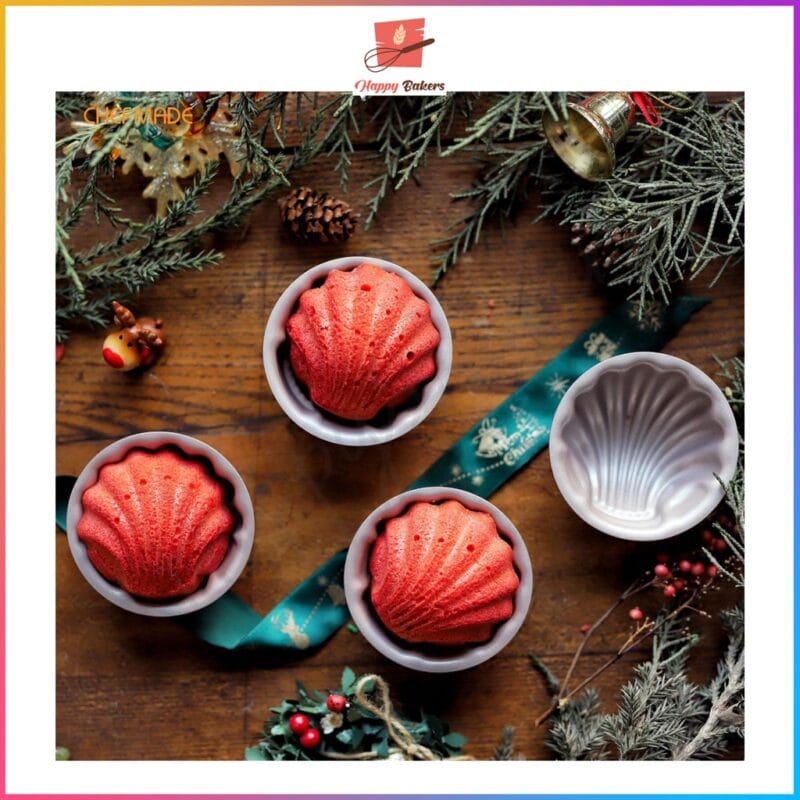 CHEFMADE WK9910-4 Mini Madeleine 4pcs Cake Pan Set - Image 6