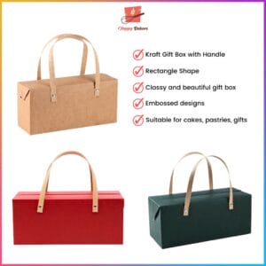 Classical Rectangle Kraft Gift Box With Handle