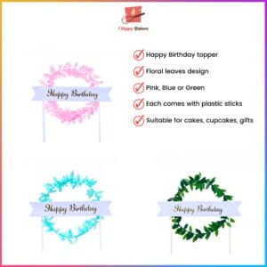 Happy Birthday Banner Cake Topper