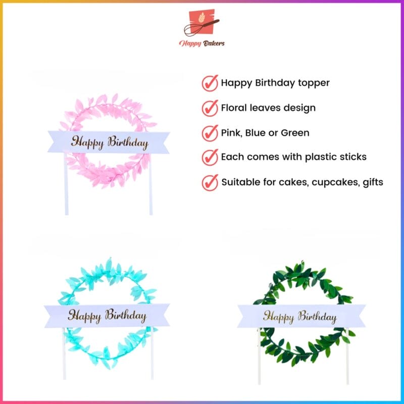 Happy Birthday Banner Cake Topper