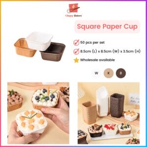 Square Paper Cup 50pcs Set