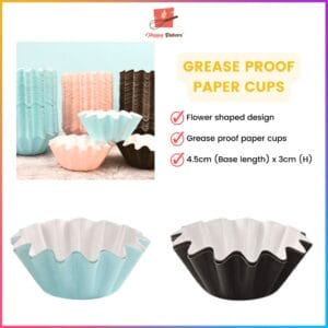 Flower Shape Grease Proof Paper Cup 50pcs Set