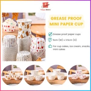 Mini Paper Cup Grease Proof 50pcs Set
