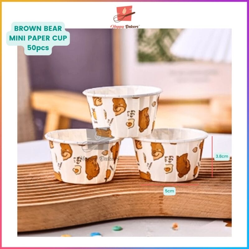 Mini Paper Cup Grease Proof 50pcs Set - Image 3
