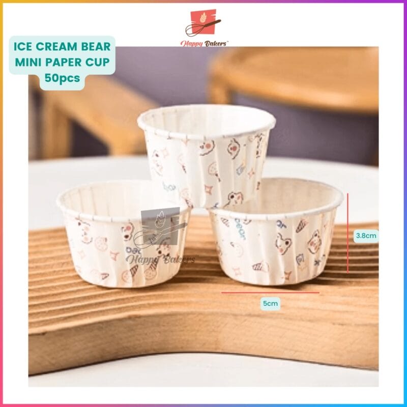 Mini Paper Cup Grease Proof 50pcs Set - Image 5