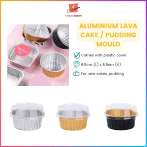 Round Aluminium Lava Cake Pudding Cup With Cover 10pcs Set