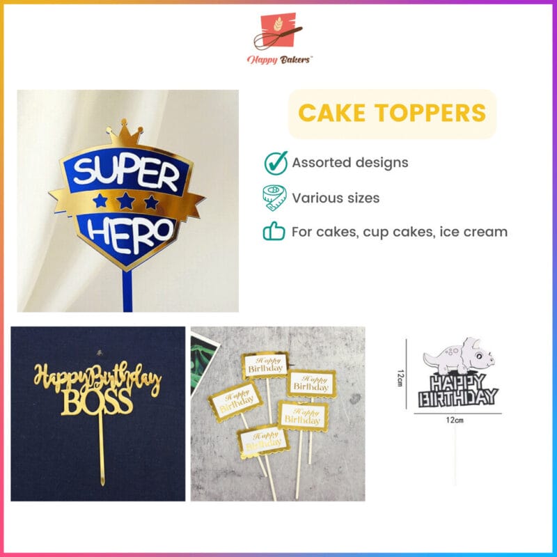Super Hero Happy Birthday Boss Cake Toppers