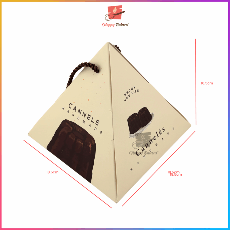 Triangle Canele 4 Cavities Gift Box With Handle - Image 3