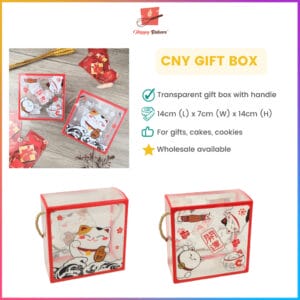 CNY PET Plastic Gift Box With Handle For Cookies Gifts Pastries