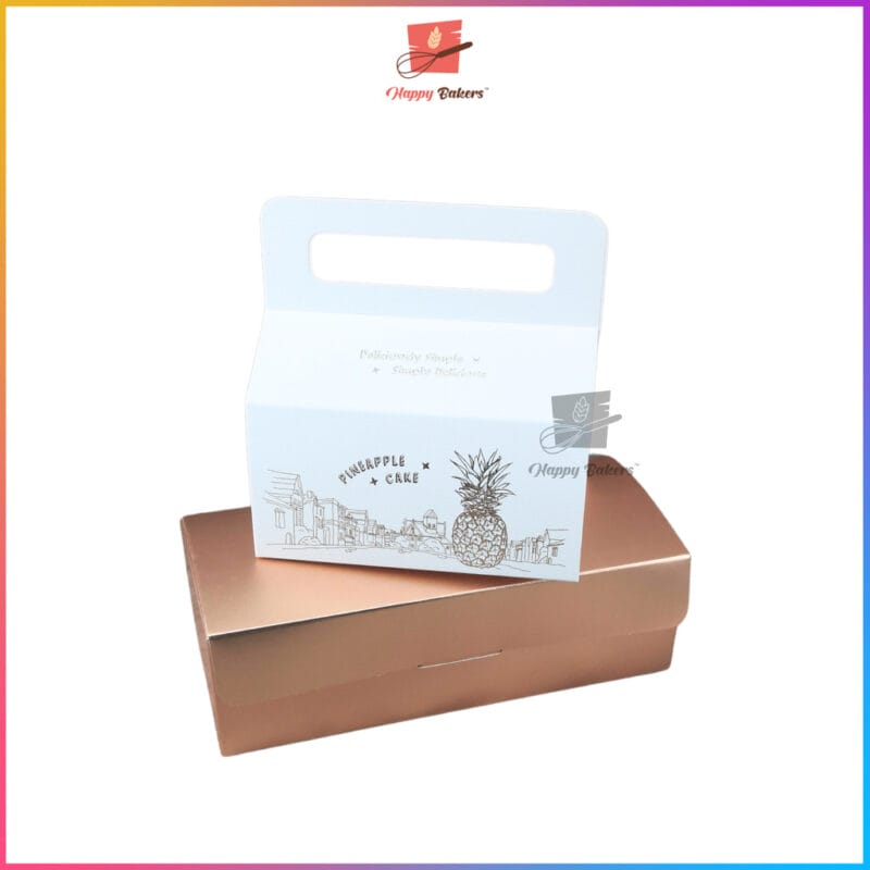 Pineapple Tarts Golden Cake Box With Handle - Image 5