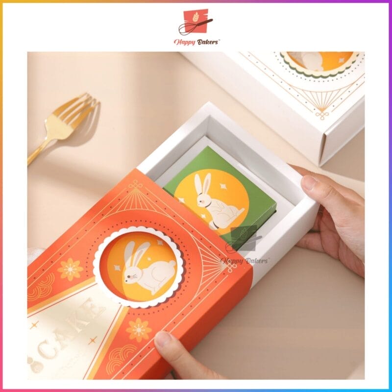 Vintage Long Rectangle Mooncake Box 4 in 1 For 50g - 100g Mooncakes - Image 8