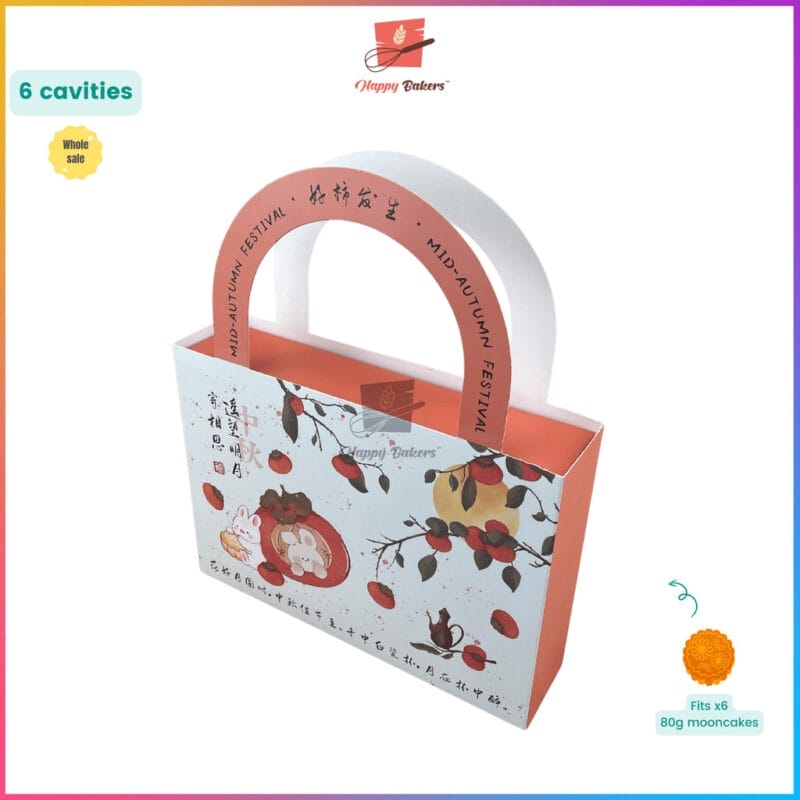 Cute Bunny Mooncake Box 6 Cavities For 6pcs 80g Mooncakes - Image 2