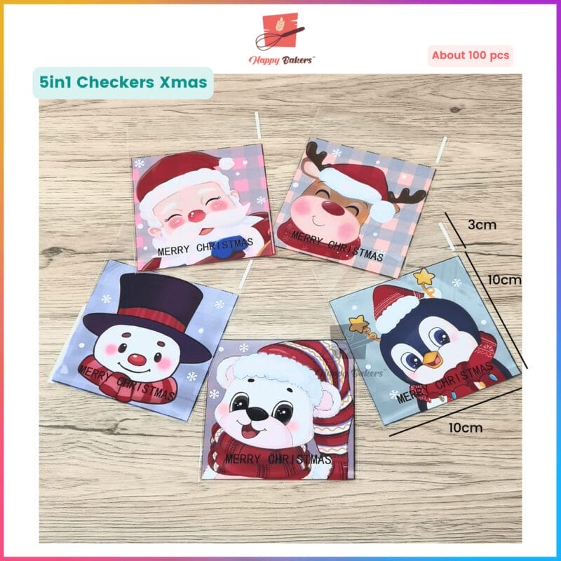 Merry Christmas Cookies Bag Self Adhesive About 100pcs - Image 7