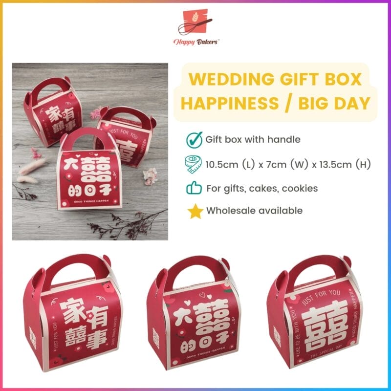 Wedding Gift Box With Handle Double Happiness Big Day Happiness At Home