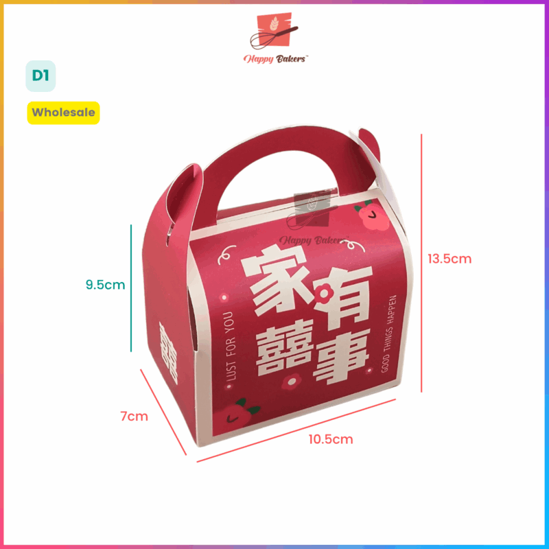 Wedding Gift Box With Handle Double Happiness Big Day Happiness At Home - Image 2