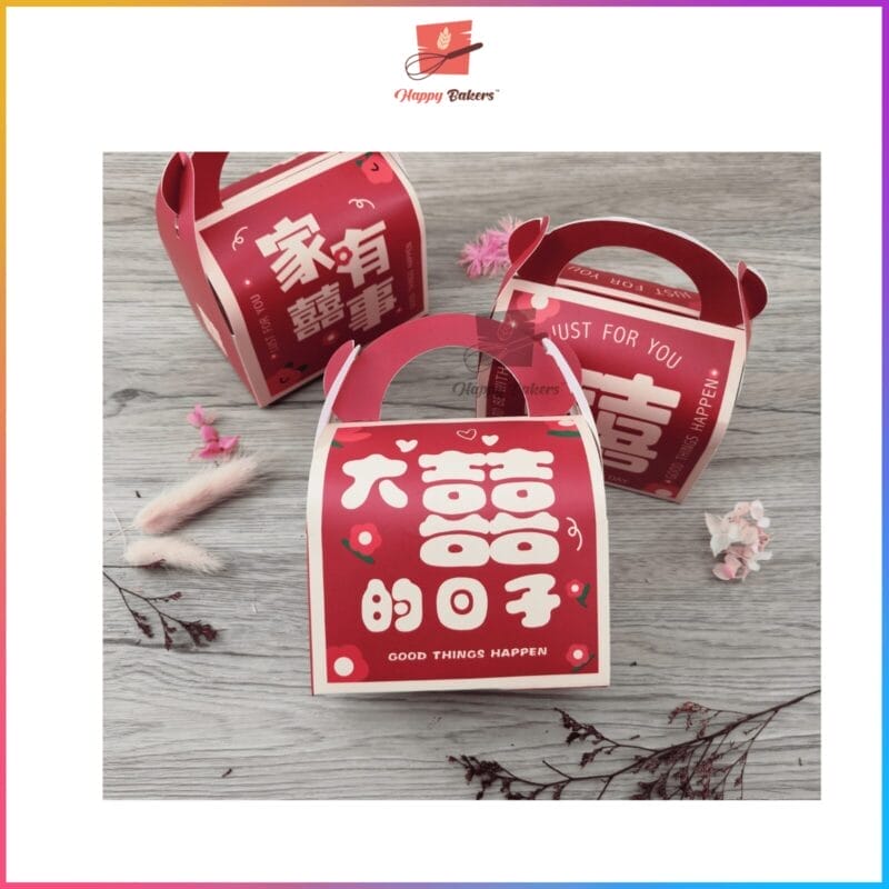 Wedding Gift Box With Handle Double Happiness Big Day Happiness At Home - Image 9