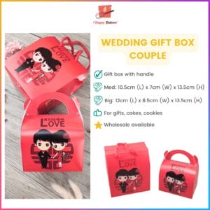 Wedding Gift Box With Handle Couples Holding Hands