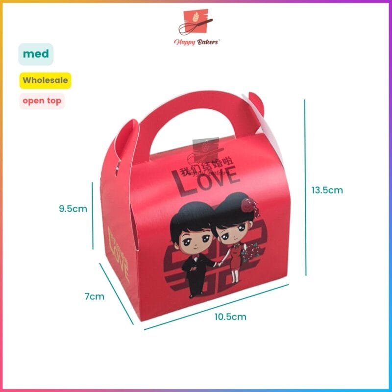 Wedding Gift Box With Handle Couples Holding Hands - Image 2
