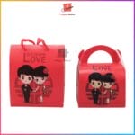 Wedding Gift Box With Handle Couples Design