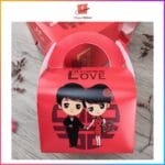 Wedding Gift Box With Handle Couples Design