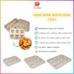 Mini Bear Madeleine Baking Tray Loyang 6 9 12 Cavities For Madeleine Cake