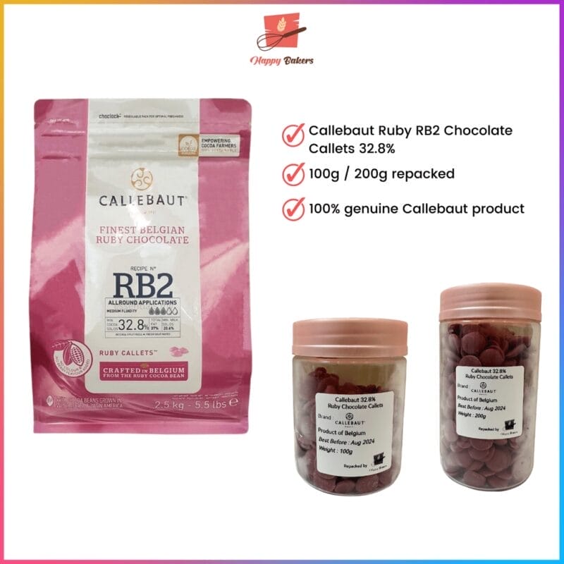 CALLEBAUT Ruby RB2 Milk Chocolate Callets 32.8%