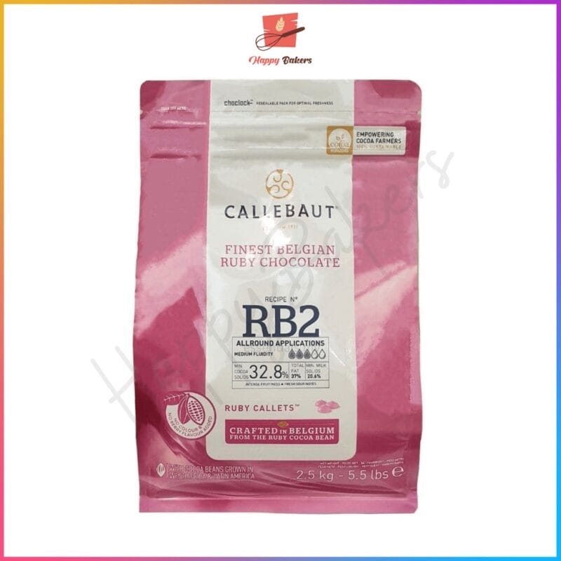 Callebaut Ruby Chocolate packaging, 2.5 kg.