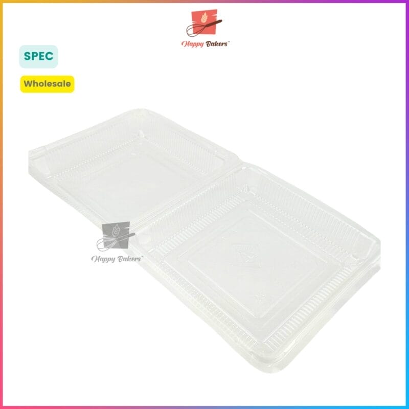 Plastic Square Food Tray 8 Inches For Brownies Sandwiches Cakes Tarts Food - Image 3