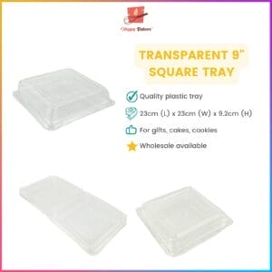 Plastic Square Food Tray 9 Inches