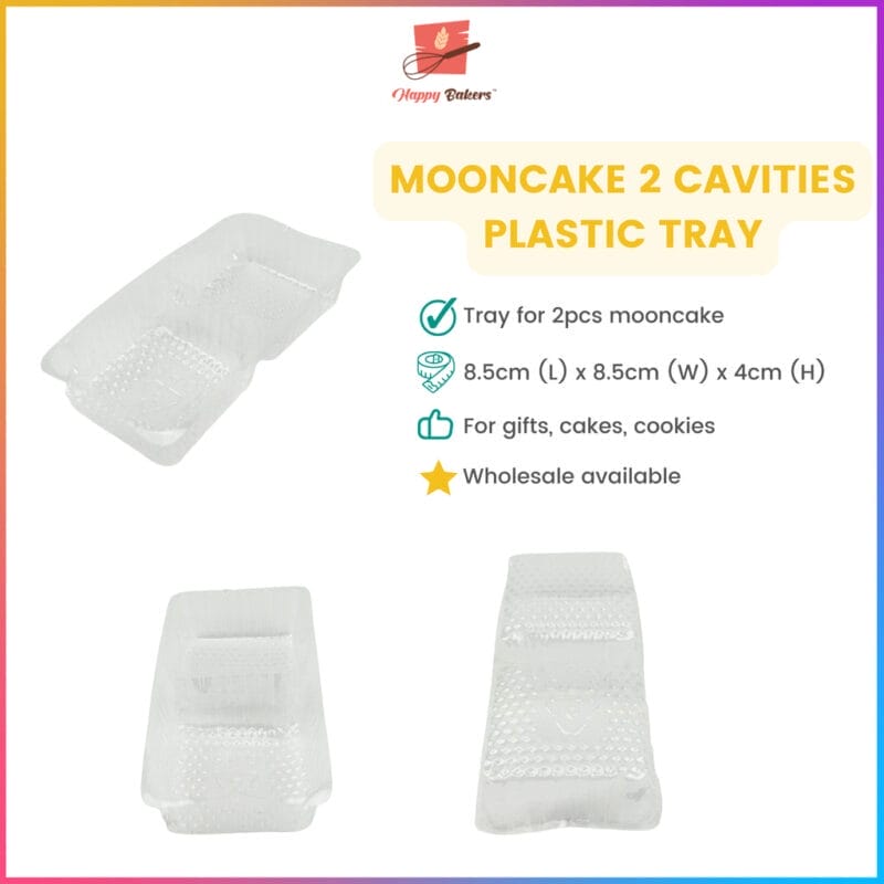 Mooncake 2 Cavities Plastic Tray 10pcs/Set