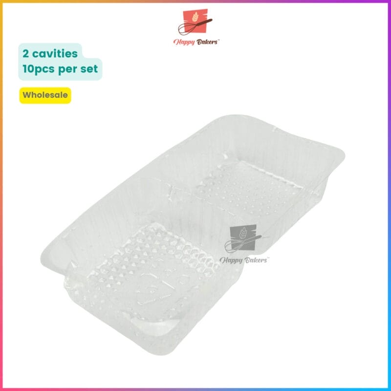 Mooncake 2 Cavities Plastic Tray 10pcs/Set - Image 2