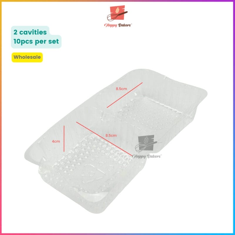 Mooncake 2 Cavities Plastic Tray 10pcs/Set - Image 3