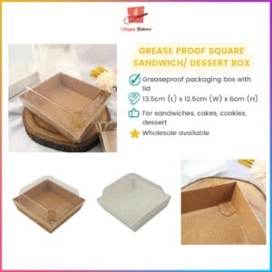 Square Paper Dessert Box with lid 10pcs/set