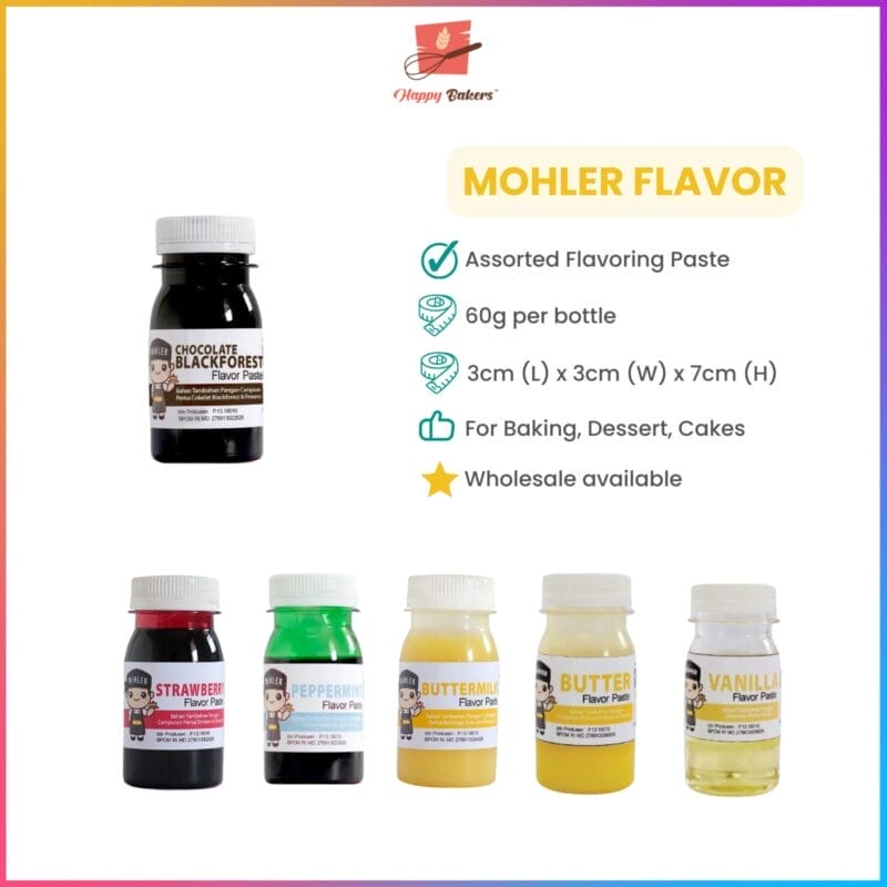 Variety of Mohler flavor pastes for baking