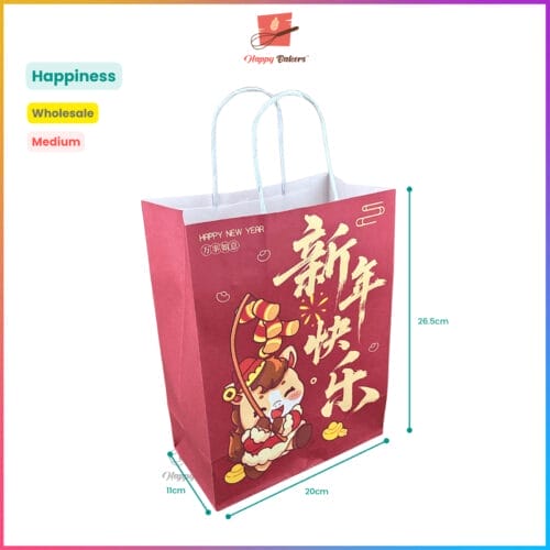 CNY Paper Bag Fortune Get Rich Prosperity - Happiness - HappyBakers